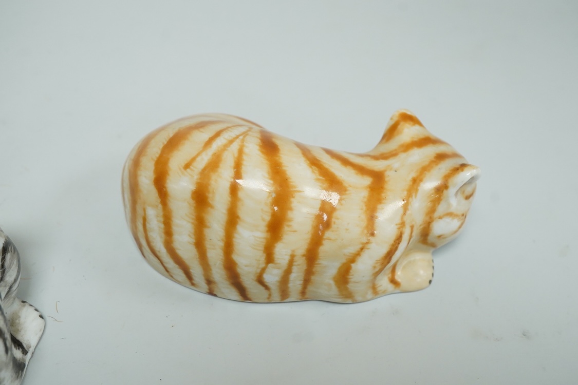 Two Fornasetti models of sleeping cats,9.5cm long